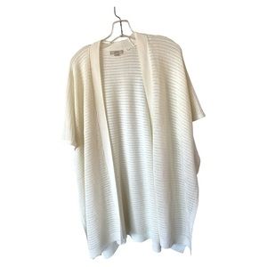 Ann Taylor LOFT Cream Knit Open Drape Sleeve Shawl L